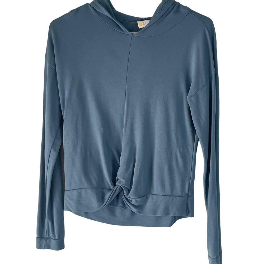 Zella Youth Girl's Size Large Light Blue Twisted Front Sweater